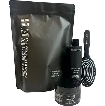Kosmetická sada Selective Professional OnCare Black (šampon + maska + kartáč)