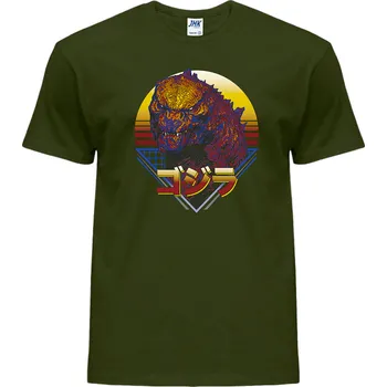 Pánské oblečení levne-bavlnene-tricko-potisk-Godzila Barva: Khaki, velikost: XL