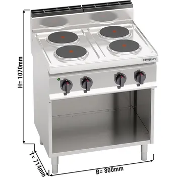 Sporák G.Gastro Elektrický sporák 4x plotýnka kulatá (10,4 kW)