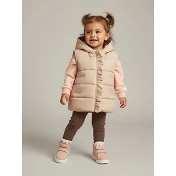 Dívčí bunda Sinsay - Prošívaná vesta s kapucí - béžová - 969EM-80X - 969EM-80X-86
