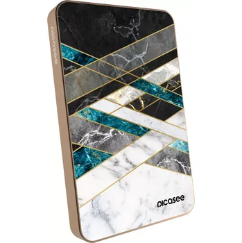 Powerbanka Picasee Powerbanka s MagSafe 5 000 mAh Zlatá - Black & White geometry