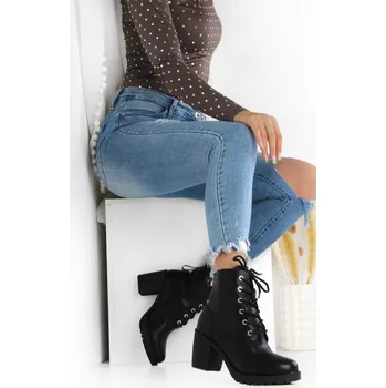 Dámská zimní obuv Cathay moda Kotníkové boty na podpatku SA3032-1B Velikost: 38