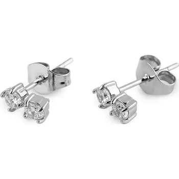 Náušnice Náušnice z nerezové oceli s broušenými kamínky Balení: 1 pár, Varianta: 1 stříbrná - 8596475719711