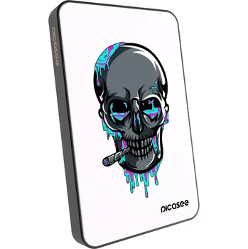 Powerbanka Picasee Powerbanka s MagSafe 5 000 mAh Šedá - EARTH - Lebka 3.0