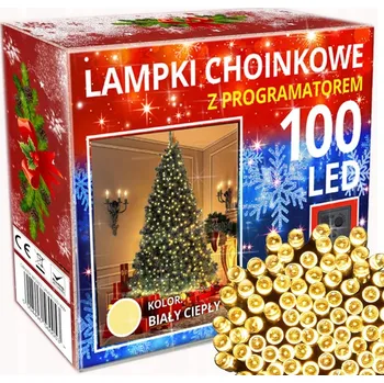 Vánoční dekorace Vánoční Osvětlení Na Stromeček BÍLÉ TEPLÉ VNITŘNÍ/VENKOVNÍ 100 LED 8m