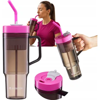 Láhev LAHEV S BRČKEM NA VODU ISOTONIC NÁPOJE S NÁUSTKEM SLÁMKA LAHEV NA PITÍ DO POSILOVNY