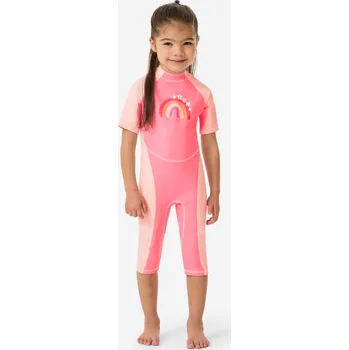 Kojenecké oblečení DECATHLON Kombinéza pro nejmenší Kloupi s UV ochranou růžová s potiskem 12 MĚSÍCŮ RŮŽOVÁ|ČERVENÁ