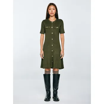 Dámské šaty ŠATY viskózové minišaty BIG STAR khaki Dilara 303 L