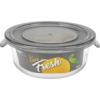 Dóza na potraviny Žáruvzdorná skleněná nádoba kulatý 400 ml šedá