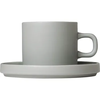 Stolování Hrnek na kávu s podšálkem MIO 200 ml, sada 2 ks, světle šedá, Blomus - doprava zdarma od 2999 Kč