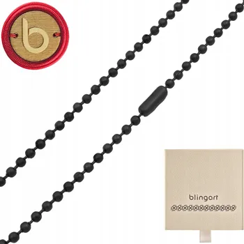 Řetízek Černý řetízek s kuličkami a zapínáním 70 cm, ocel 316L