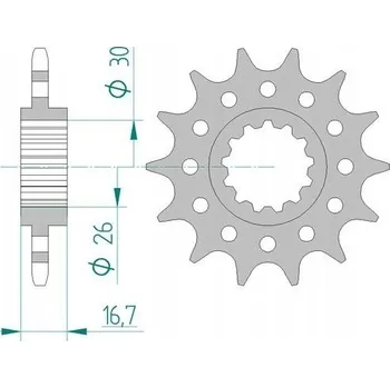 Nářadí na motocykly AFAM PŘEDNÍ ROZETA 20608-16 #520 16 ZUBŮ