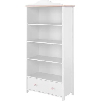 regál Regál Luna - Lenart Bílá / Růžová 85x171 cm