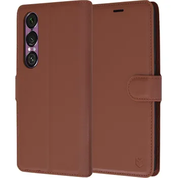 Pouzdro na mobilní telefon Techsuit Kožené pouzdro Sony Xperia 1 VI Hnědý