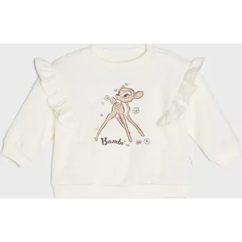 Pánská móda Sinsay - Bavlněná mikina s potiskem Bambi - krémová - WK157-01X - WK157-01X-68