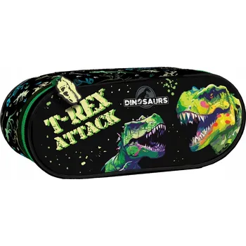 Penál Penál – penál, pevné, s vnitřní klopou, motiv Dinosaurus, 20 cm, značka Derform