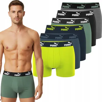 Pánské oblečení Puma Pánské boxerky 6 kusů Slipy Bavlna Barevný Mix Velikost XL