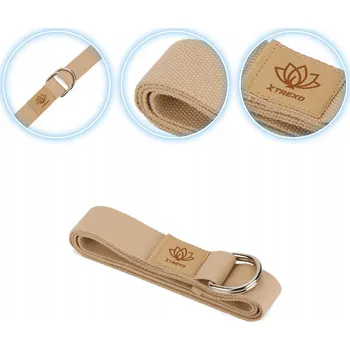 podložka na cvičení Popruh na jógu TREXO TXO-B4Z026-BZ hnědý 183 x 3.8 cm