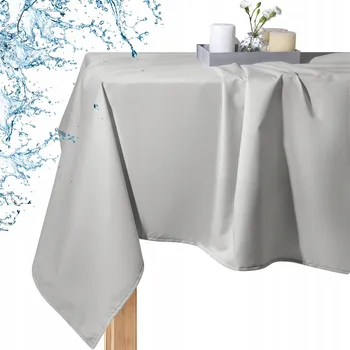 Prostěradlo OBRUS ZAHRADNÍ, OBRUS OGRODOWY PLAMOODPORNY (ODOLNÝ PROTI SKVRNÁM), VODĚODOLNÝ NA TERASA BALKON, VENKOVNÍ, 140X240 CM, ŠEDÝ