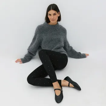 Reserved - Legíny s lesklými aplikacemi - černý - 8187B-99X - 8187B-99X-S