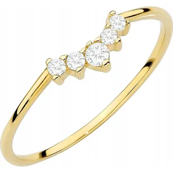 Prsten PRSTÝNEK 585, Tiára Diadém, Zirkony 14k vel. 13