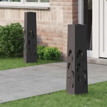 Venkovní osvětlení Solární LED Cestovní Světlo 2 pcs Černá Studeně válcovaná ocel