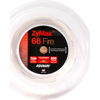 Badmintonový výplet Badmintonový výplet Ashaway ZyMax 66 Fire Power White - 200 m