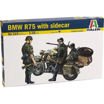 Plastikový model Model vojenský ITALERI BMW R75 s postranním vozíkem Italeri MI-315
