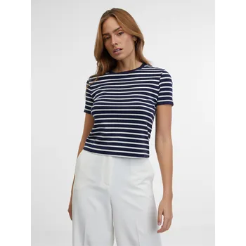 Orsay Tmavě modré dámské pruhované tričko - Dámské Orsay modrá 2706076