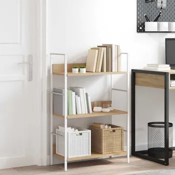 Knihovna vidaXL Knihovna se 3 policemi 60x27,6x90,5 cm kompozitní dřevo [288220] Barva: Dub a bílá
