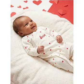 Dětská móda Sinsay - Bavlněný kojenecký overal - krémová - 262BV-01X - 262BV-01X-62