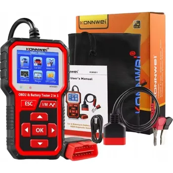 Autoelektronika DIAGNOSTICKÝ TESTER OBD II + Tester Akumulátorů 6V 12V KONNWEI KW681 POLŠTINA