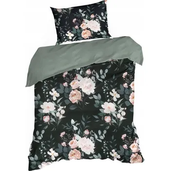 Povlečení ROSITA1 BAVLNĚNÉ SADA POVLEČENÍ 140 X 200 CM ČERNÉ