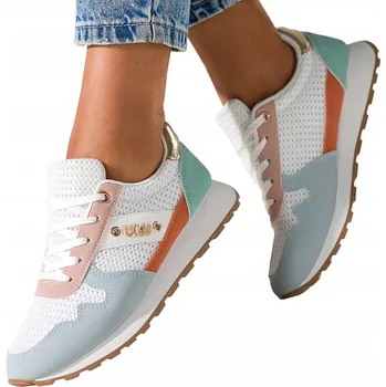 Dámské tenisky Dámské SNEAKERS Vícebarevné Bílá Platforma SPORTOVNÍ Šněrovací vel. 39