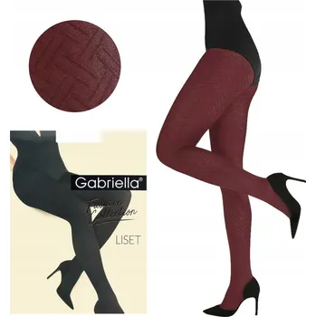 Dámské punčochy Vzorované Punčocháče Gabriella LISET 80 DEN, 80 DEN, červená bordó, velikost 2