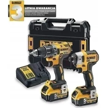 Sada vrtačka a rázový utahovák DEWALT, 2 aku 5,0 Ah, nabíječka DCK268P2T-QW