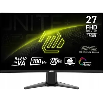 Monitor Monitor MSI MAG 27C6F 27" 1920x1080px 180Hz 0,5 ms Zakřivený