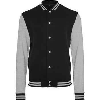 Pánské oblečení Build Your Brand Pánská sportovní mikina BY015 Black-Heather Grey S