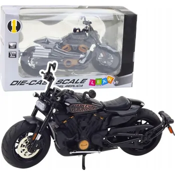 autíčko Motocykl Chopper Černý se Zlatými Detaily 1:12