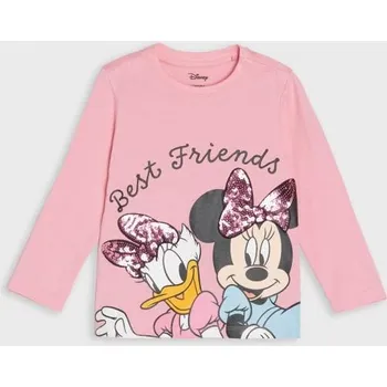 Sinsay - Tričko s dlouhými rukávy zdobené flitry Minnie Mouse - růžová - 475GK-30X - 475GK-30X-86