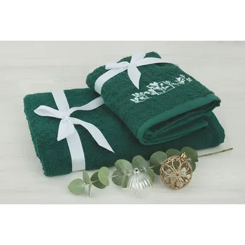 Ručník HW Logistic s.r.o. Vánoční set ručníku a osušky Lipto 114635 2 ks zelený