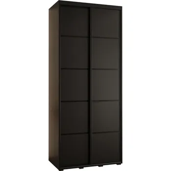 Šatní skříň Vysoká šatní skříň s posuvnými dveřmi Davos 4 120, hloubka 45 cm, výška 235,2 cm - Abiks Meble Černá / Černá 120x235.2 cm