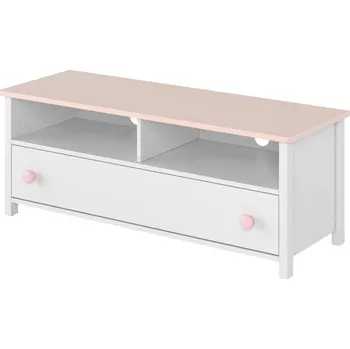 Televizní stolek TV stolek Luna - Lenart Bílá / Růžová 120x46 cm