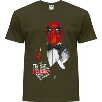 Pánské oblečení levne-bavlnene-tricko-potisk-kmotr-Dead-Pool Barva: Khaki, velikost: S