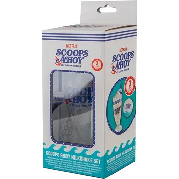 Sklenice Stranger Things Sklenice na Milkshake s brčkem - Scoops Ahoy