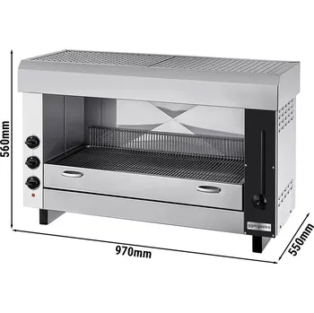 Vestavná trouba G.Gastro Pita trouba / Salamander PRO se 3 Trouba topnými tělesy - 0,97 m | Trouba na gratinování | Topinkovač | Pečicí gril | Elektrický | Gastro