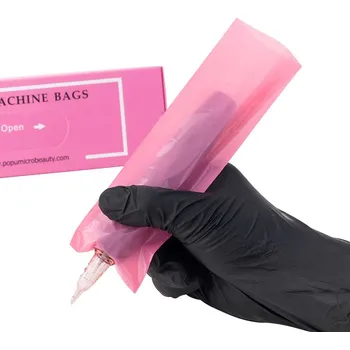 Tetování POPU Ochranné růžové sáčky na PMU strojek, 65 × 178 mm