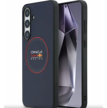 Pouzdro na mobilní telefon Red Bull PU Leather Red Ring MagSafe pro Samsung Galaxy S25 FE – tmavě modrá