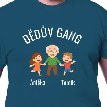 Tričko Pro dědečka | Tričko Dědův gang - holka a kluk