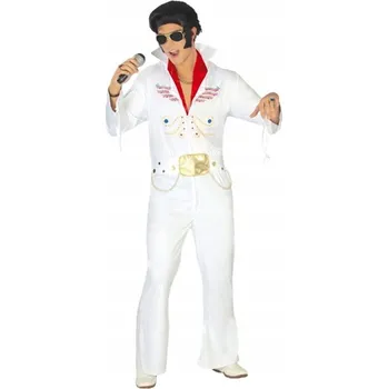 Karnevalový kostým Kostým Elvis bílá kombinéza Král Popu L/XL
